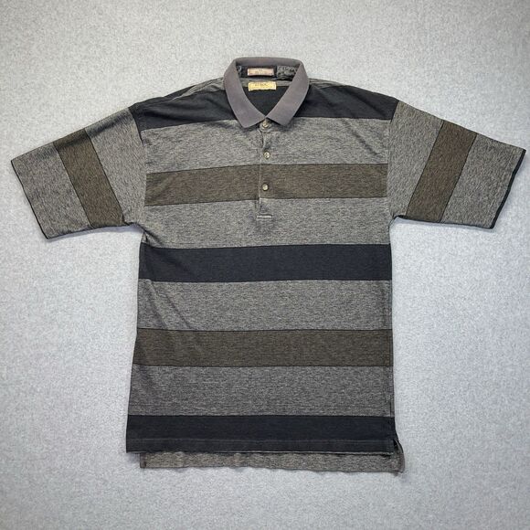 Guess Classic Sportswear Polo Men’s XL Gray Striped Casual Shirt - Picture 1 of 11